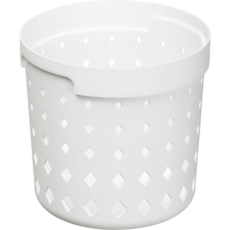 Koszyk-organizer plastikowy okrągły Seoul 13,3x12,6cm biały