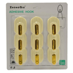 Wieszaki samoprzylepne metalowo/plastikowe 9szt 5cm