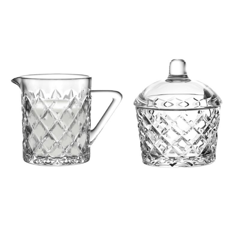 Cukiernica szklana z pokrywką Karo 210ml z mlecznikiem 200ml