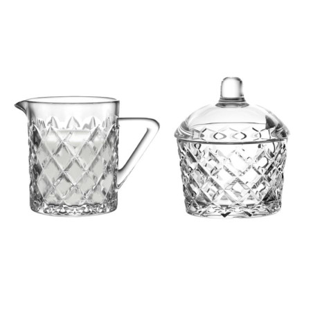 Cukiernica szklana z pokrywką Karo 210ml z mlecznikiem 200ml