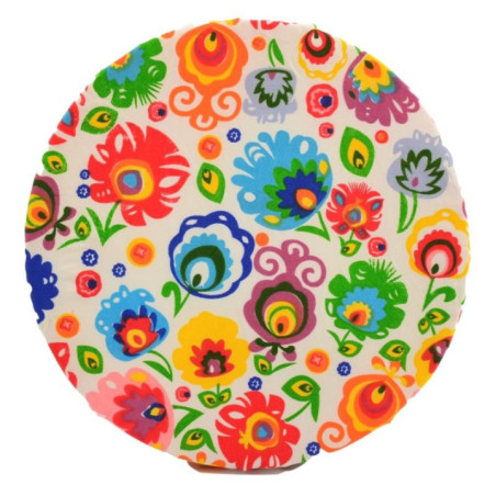 Poduszka na taboret 30cm okrągła mix na gumkę