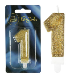 Świeczki numerki złote nr 1