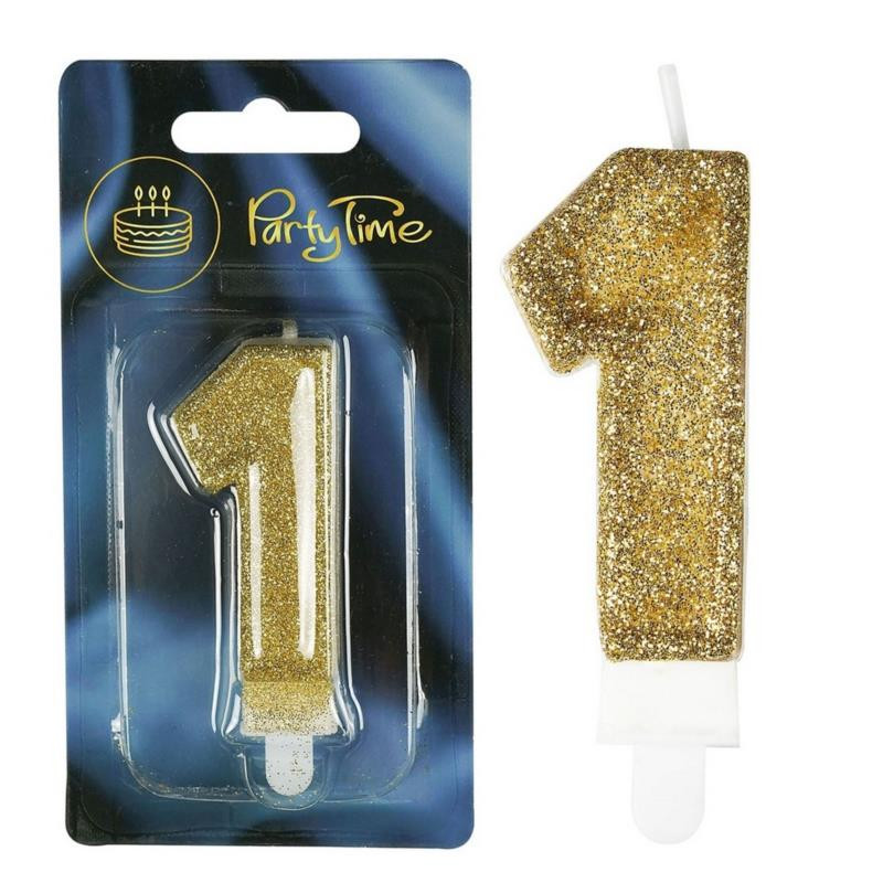 Świeczki numerki złote nr 1