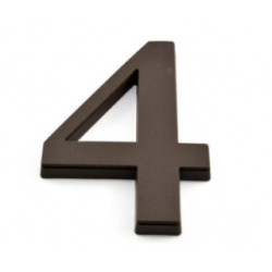 Cyfra "4" 19cm brązowa tworzywo sztuczne