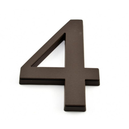Cyfra "4" 19cm brązowa tworzywo sztuczne