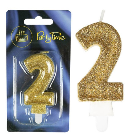 Świeczki numerki złote nr 2