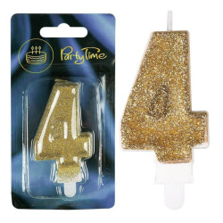 Świeczki numerki złote nr 4