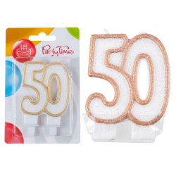 Świeczki numerki białe nr 50