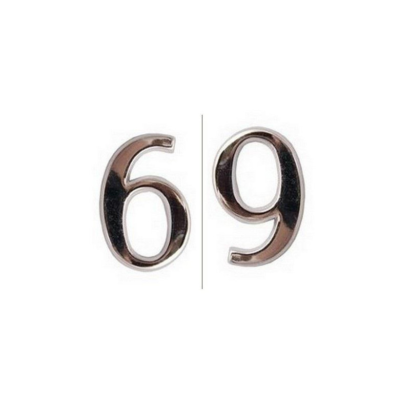 Cyfra "6/9" 5cm chrom lakier samoprzylepna