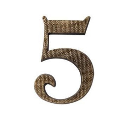 Cyfra "5" 19cm patyna struktura 2