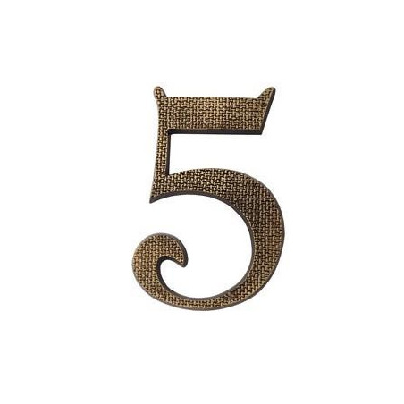 Cyfra "5" 19cm patyna struktura