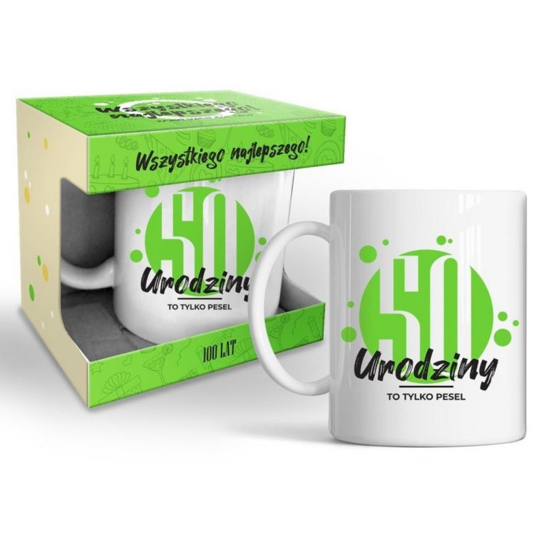 Kubek 320ml "50 urodziny" zielony