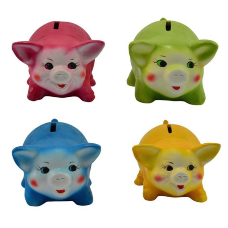 Skarbonka ceramiczna Świnka h:9cm 057 mix