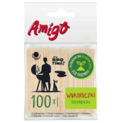 Wykałaczki 100 sztuk woreczek Amigo 6198