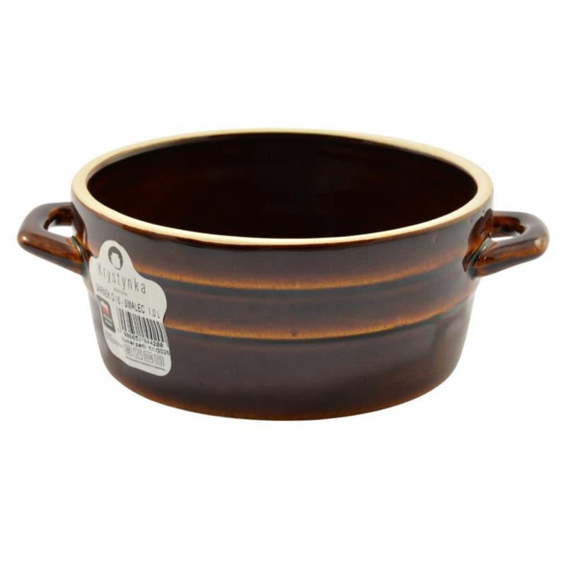 Garnek kamionka 1,0L smalec Q16 16,5x7,5cm