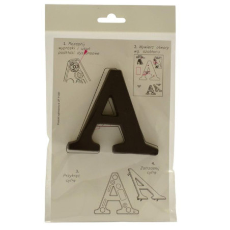 Litera "A" 10cm brązowa tworzywo
