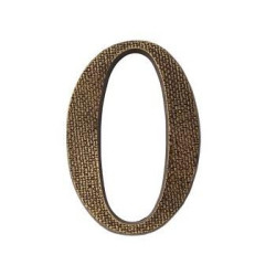 Cyfra "0" 19cm patyna struktura 2