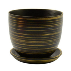 Doniczka ceramiczna z podstawką Classic 18 17,5x16cm mix