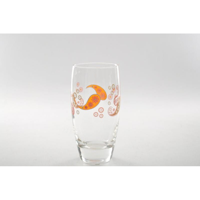 Szklanka 350ml wysoka Amantea dekorowana orange