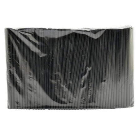 Słomki do napojów 250szt 8x240mm czarne PP