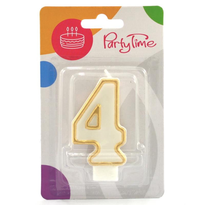 Świeczki numerki białe nr 4