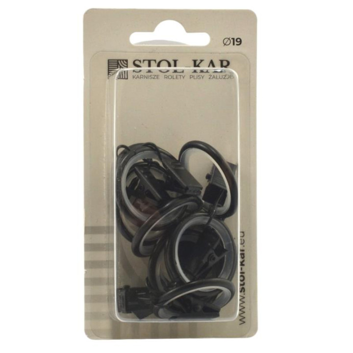 Kółka 19 z żabką czarny matt 10 sztuk