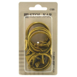 Kółka 25 z żabką antyk mosiądz 10 sztuk