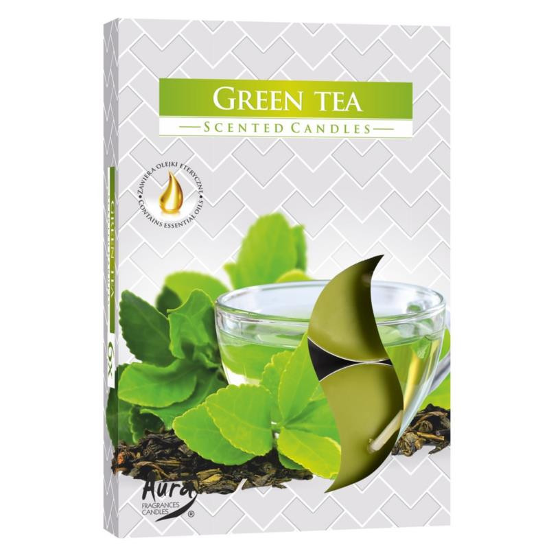 Świeca Tealight zielona herbata 6 sztuk