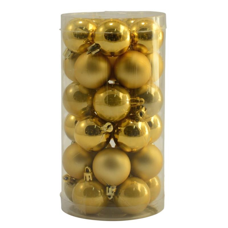 Bombki 30szt 4cm gładkie złote SPB630