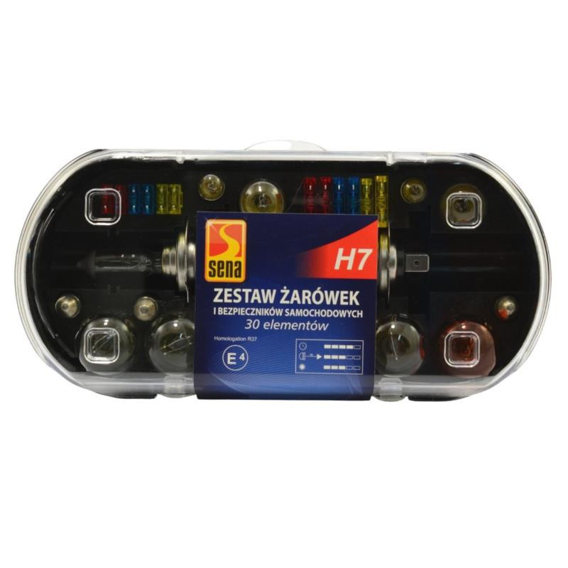 Zestaw żarówek H7 + bezpieczniki 30 elementów
