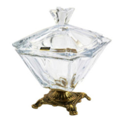 Bomboniera kryształ +mosiądz 18cm BME/BO