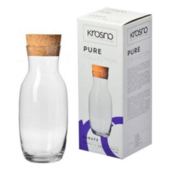 Karafka szklana 1,0L Krosno Pure z korkiem 2