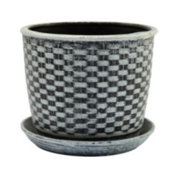 Doniczka ceramiczna z podstawką Klasyczna 18 17,5x16cm mix