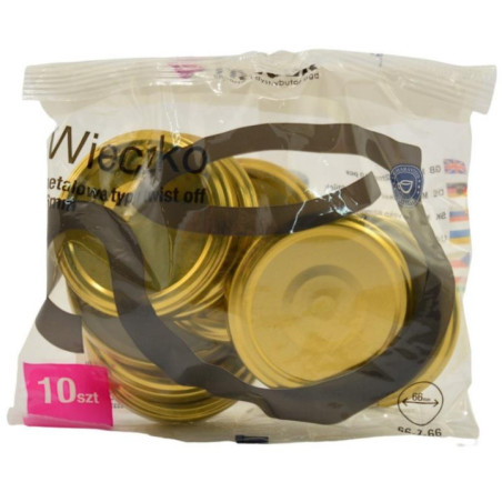Zakrętki 10szt fi 66 4z złote Z-66