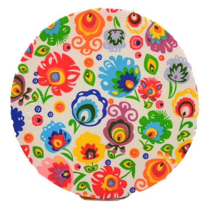 Poduszka na taboret 30cm okrągła mix na gumkę