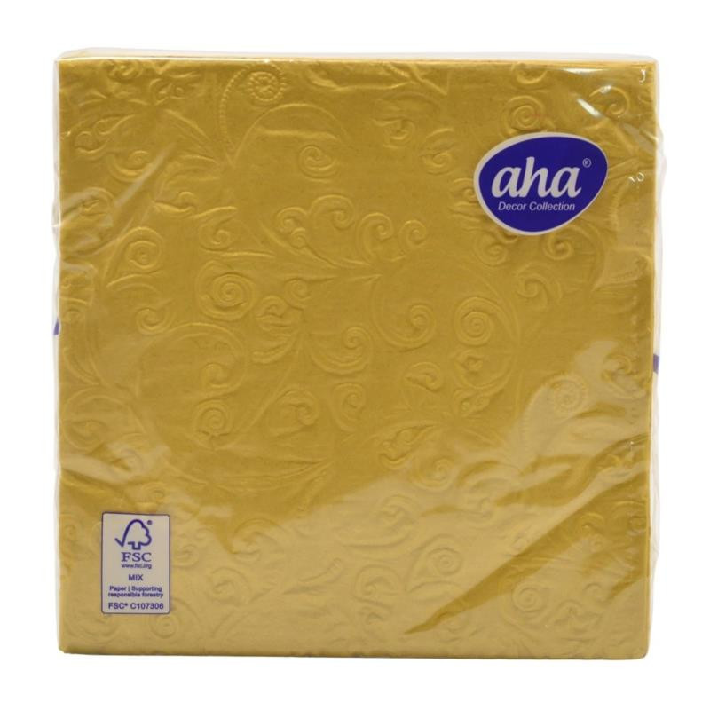 Serwetki 33x33 20szt Aha złote tłoczone