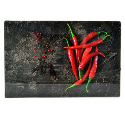 Deska do krojenia szklana 20x30cm papryczki