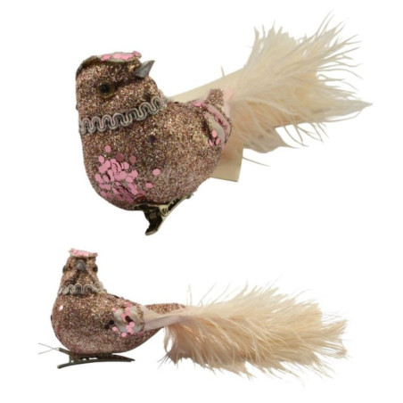 Klips do kwiatów Ptaszek PM024 różowy