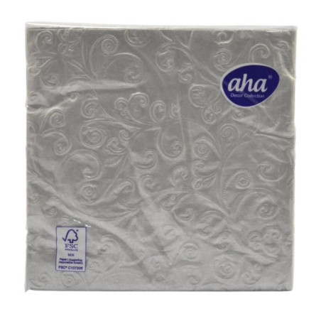 Serwetki 33x33 20szt Aha srebrne tłoczon