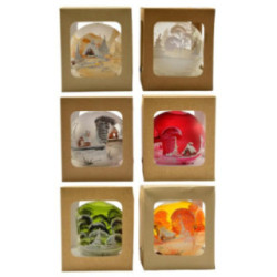 Bombka szklana 150mm dekorowana komin mix 152737