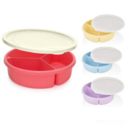 Pojemnik 3-komorowy 1,2L plastikowy BG-393 mix