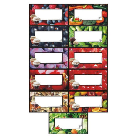 Etykiety na przetwory 83x45mm 30szt mix