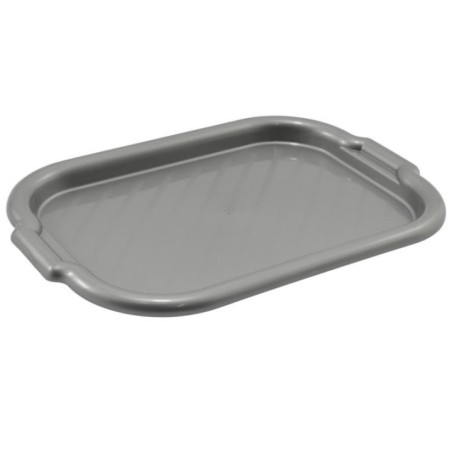 Taca plastikowa prostokątna srebna 39x28cm