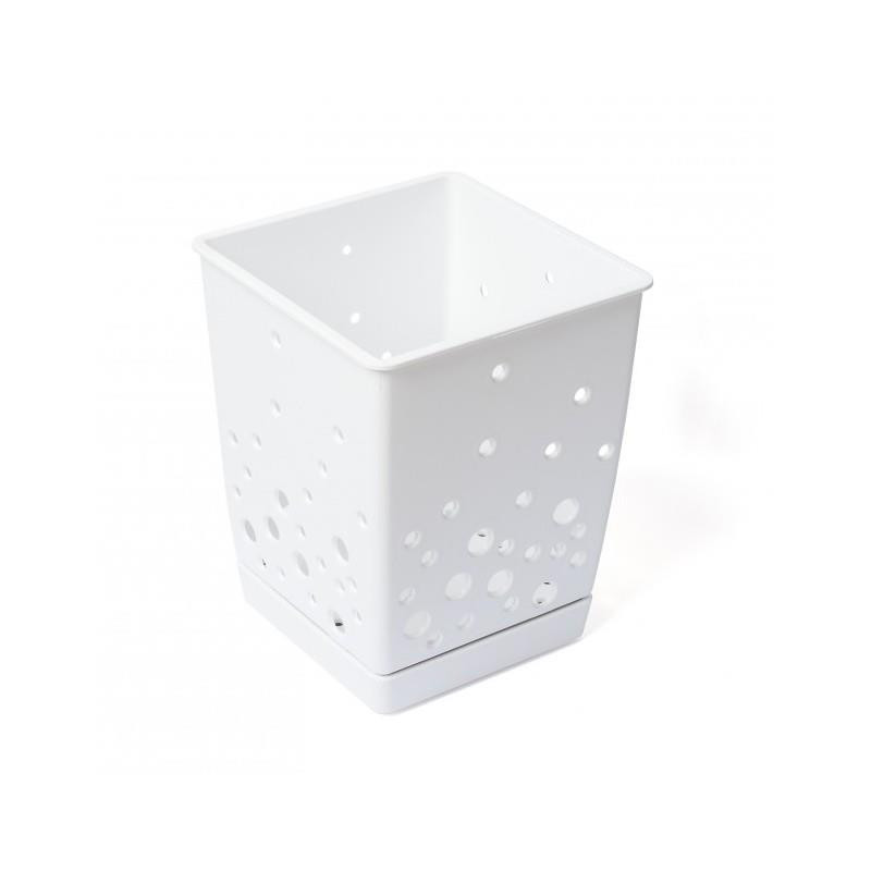 Ociekacz na sztućce plastikowy kosmos biały