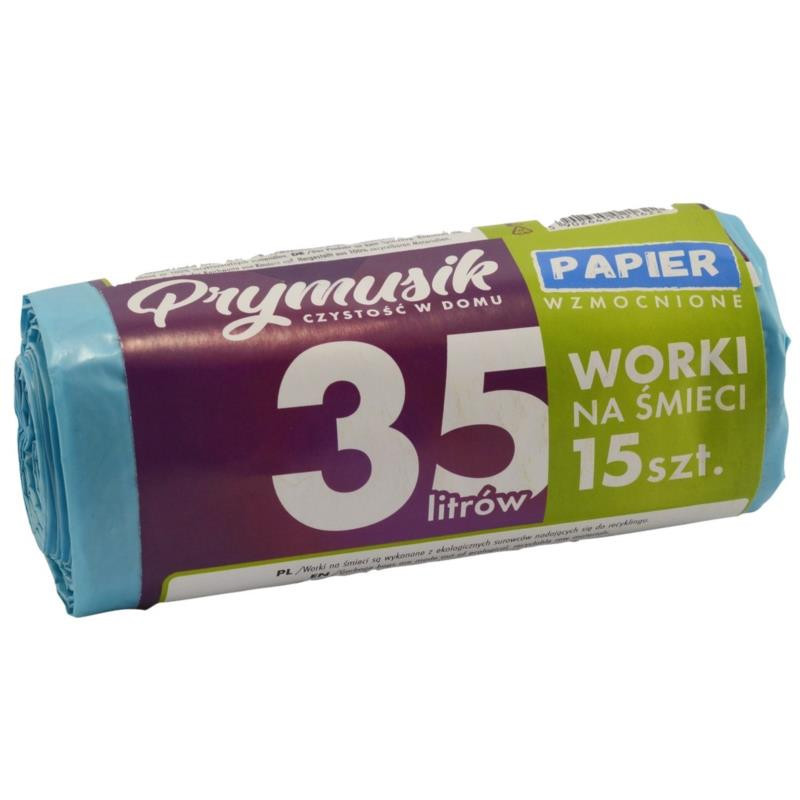 Worki na śmieci  35L 15szt niebieskie Prymusik