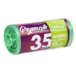 Worki na śmieci  35L 15szt zielone Prymusik