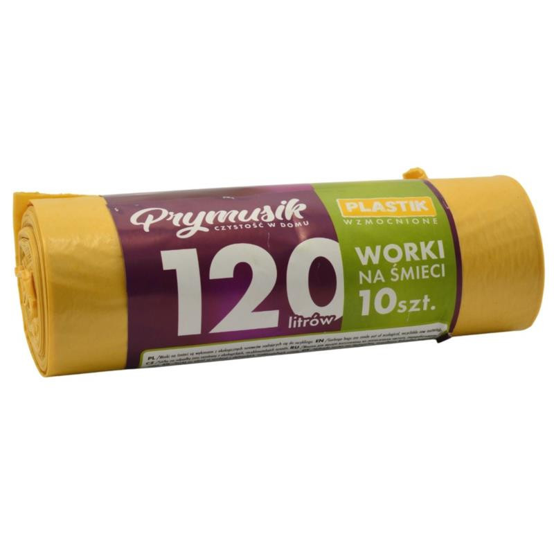 Worki na śmieci 120L 10szt żółte Prymusik