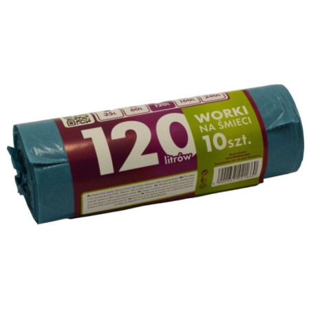 Worki na śmieci 120L 10szt niebieskie Prymusik