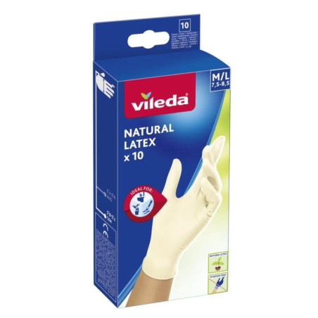 Rękawice Vileda Natural Latex 10 sztuk M/L 179707