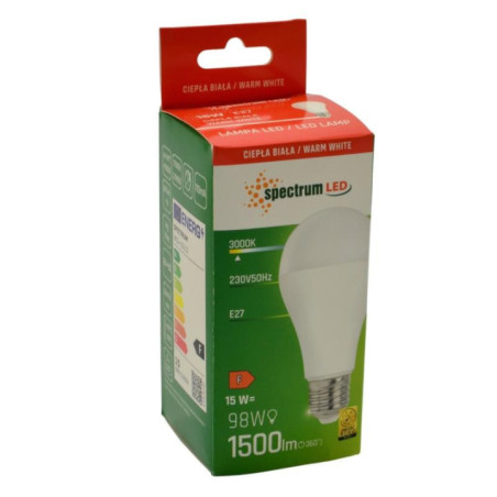 Żarówka LED E27 15W 1500lm Spectrum ciepła biała